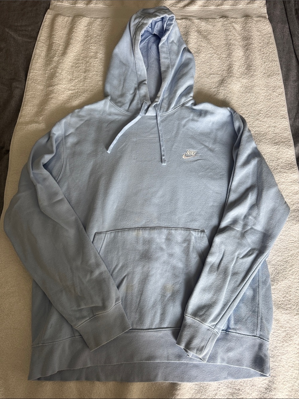 Nike Light Blue Pullover Hoodie with Small Chest Logo